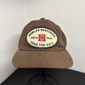 Howler Brothers Heed The Call Oval Patch Hat Wax Canvas SnapBack Cap Brown
